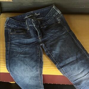 American Eagle Outfitters Women's Dark Blue Skinny Jeans